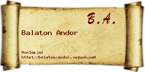 Balaton Andor névjegykártya