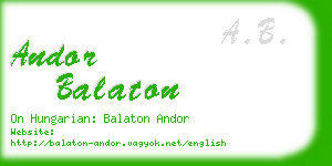 andor balaton business card